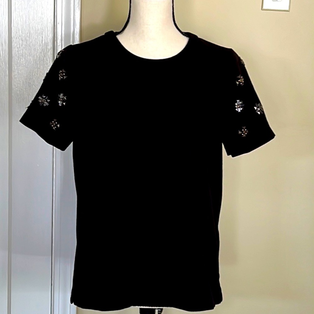 Madewell Geo Beaded Sleeve Top